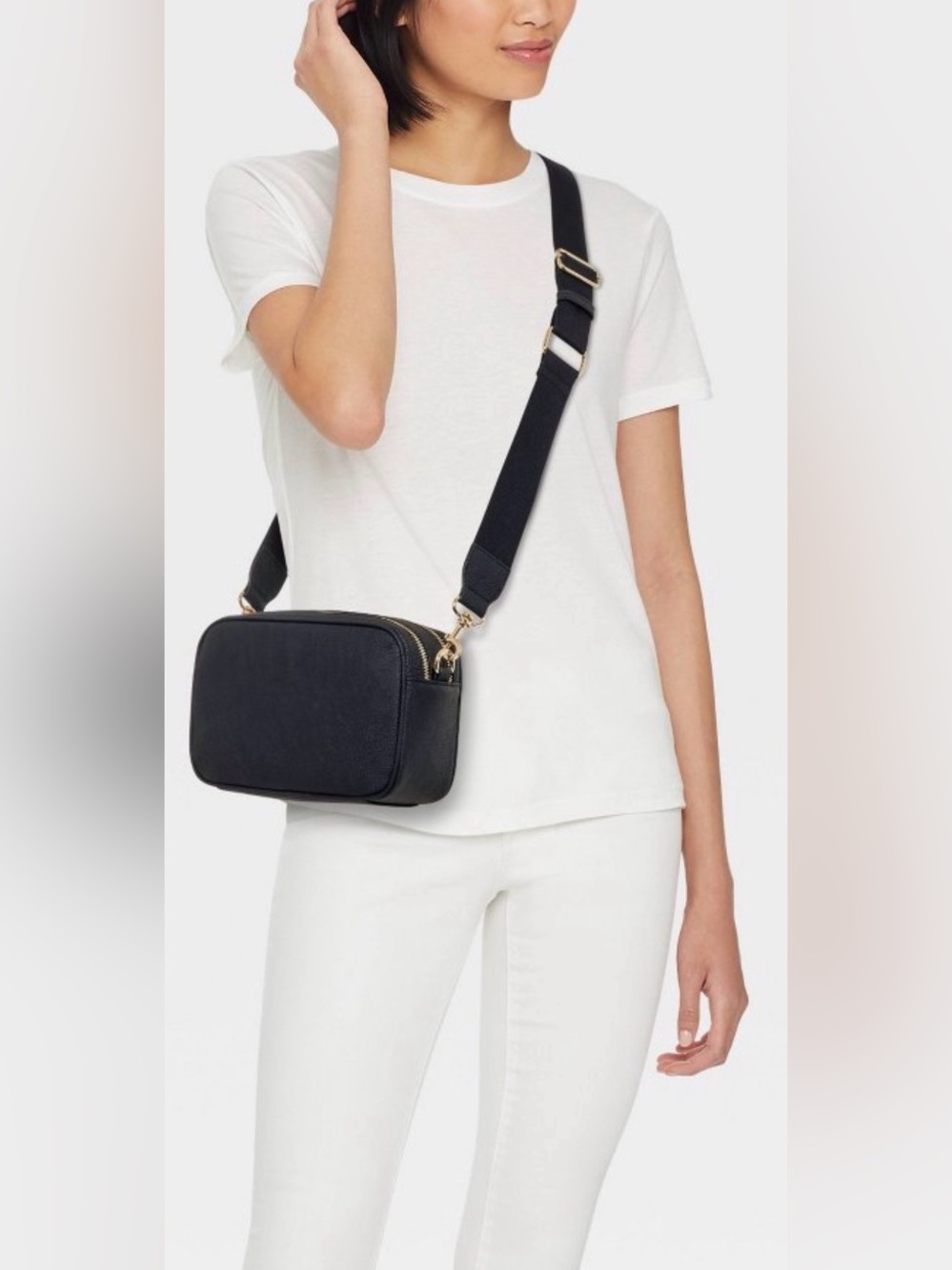 •UNIVERSAL THREAD•NWT BLACK DOUBLE-ZIP CAMERA CROSSBODY HANDBAG